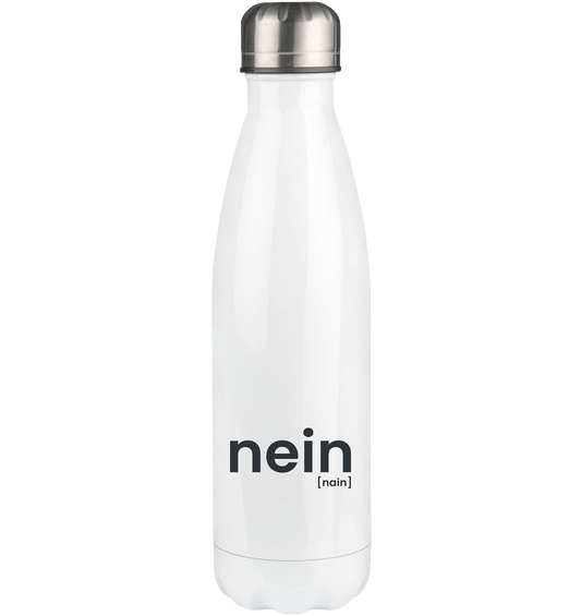 nein. – Thermoflasche mit Statement (500 ml)