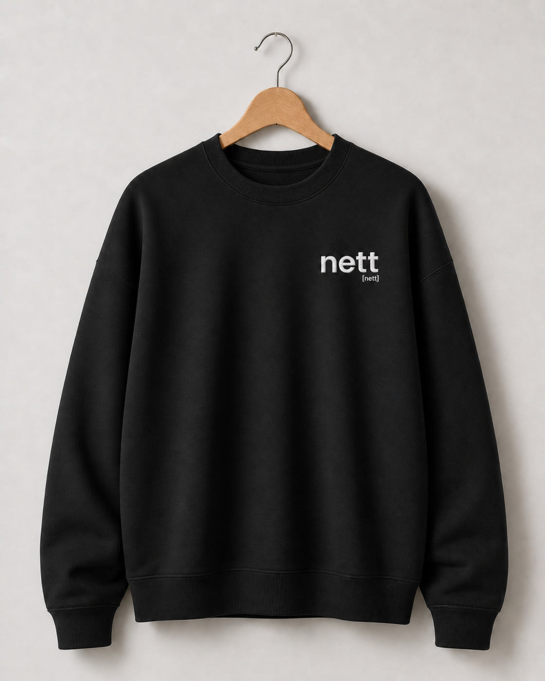 Schwarzes Oversized Sweatshirt nett von JoisPulse, flach liegend fotografiert