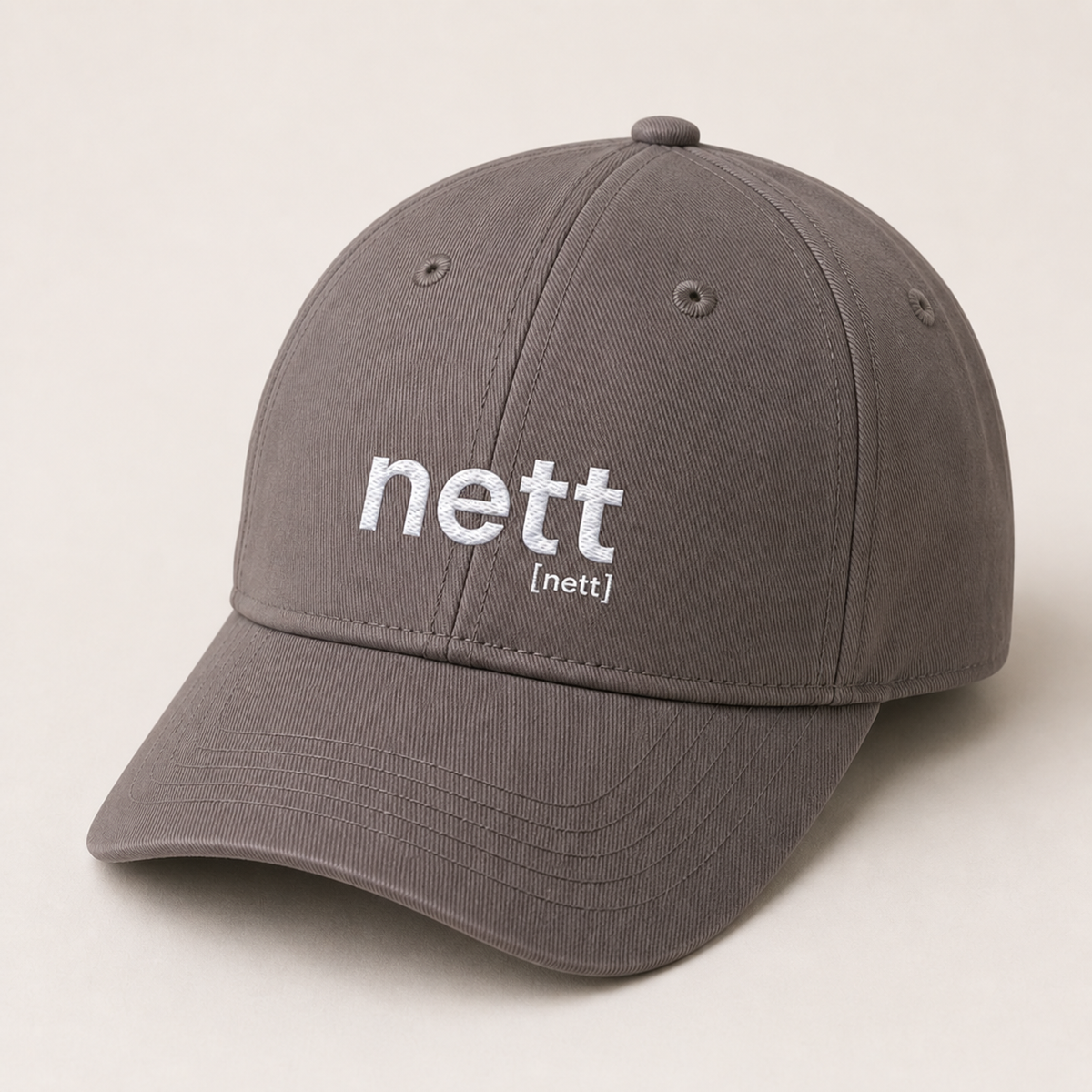 Graues Bio Basecap nett von JoisPulse mit gesticktem Statement