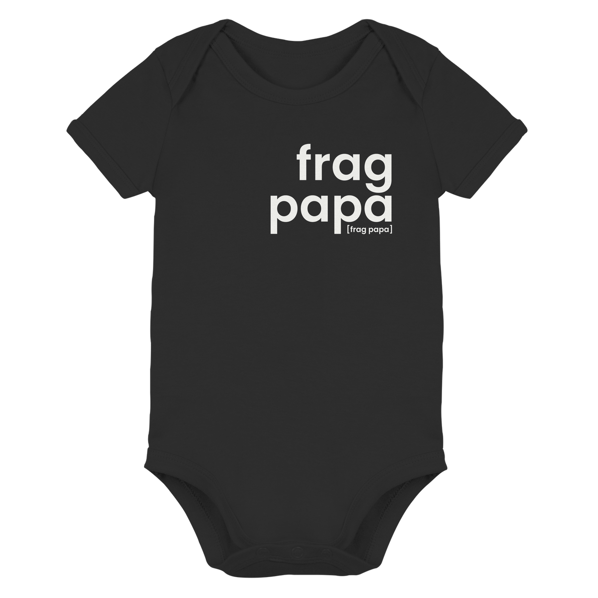 Schwarzer Baby Body frag papa von JoisPulse, flach liegend fotografiert