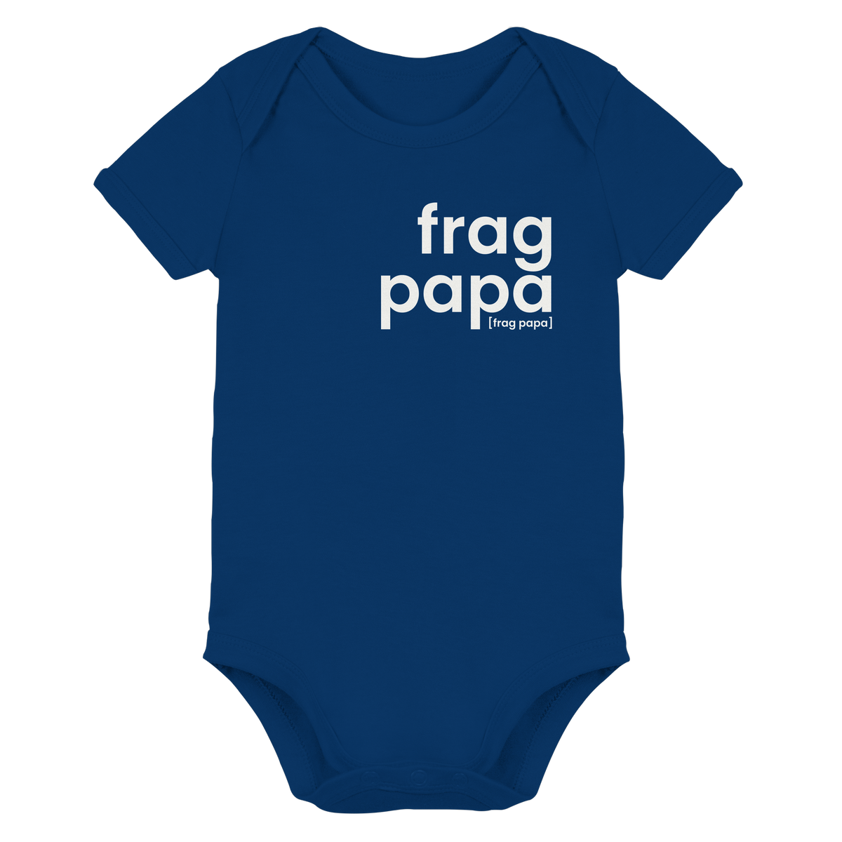 Dunkelblauer Baby Body frag papa von JoisPulse in Nautical Navy, flach liegend fotografiert