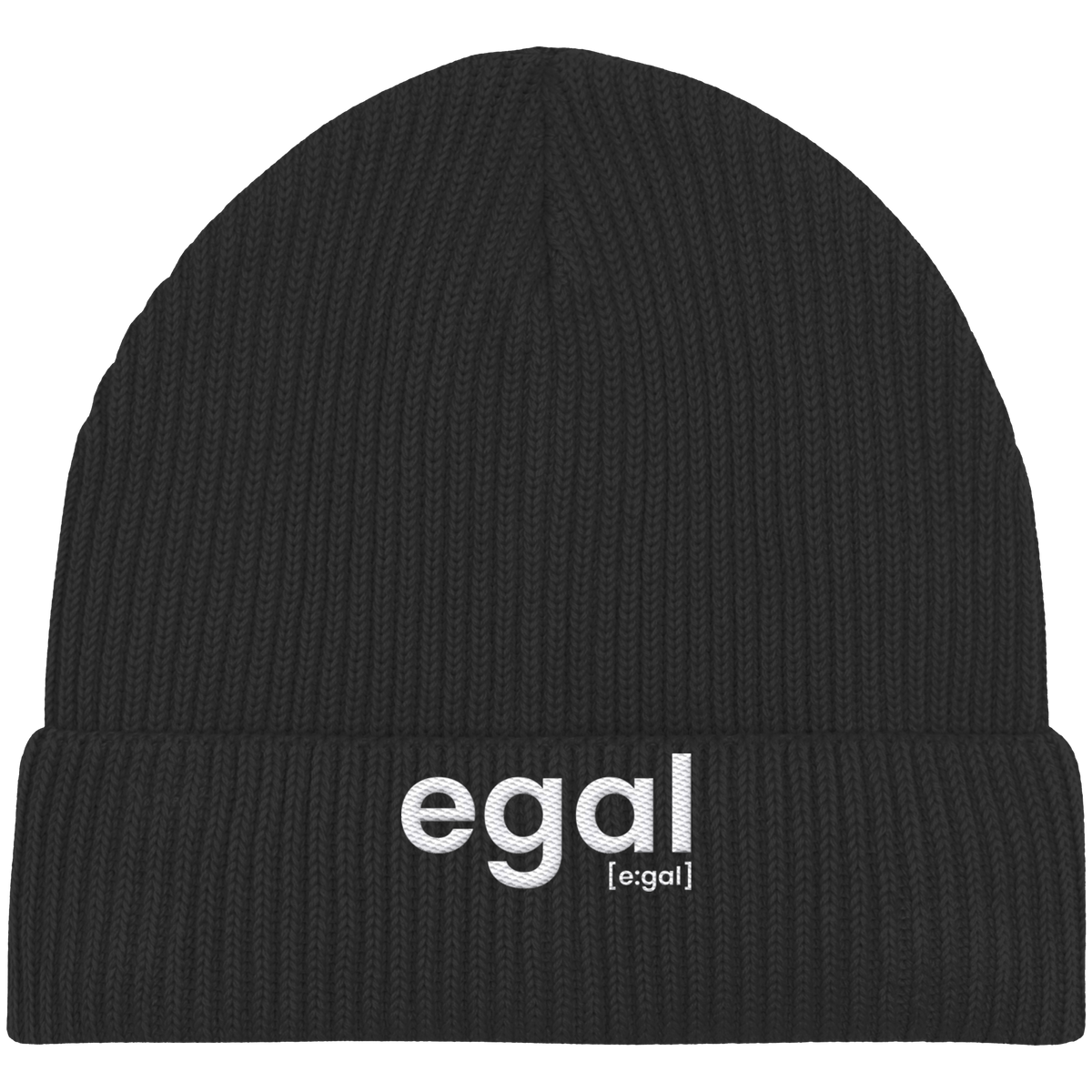 egal. – Bio Fisherman Beanie mit lässigem Strick