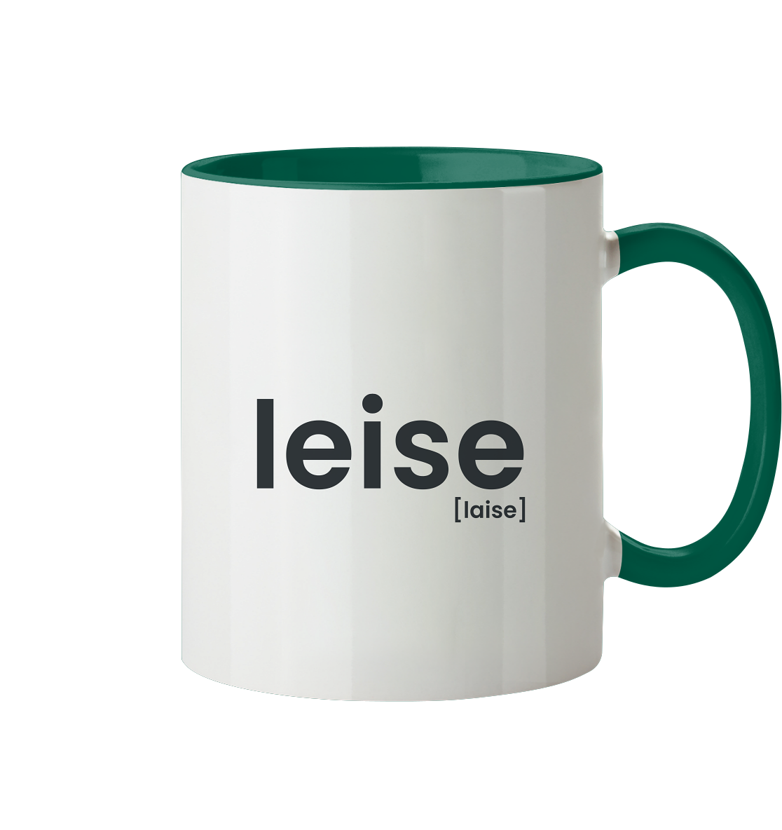 leise. – Zweifarbige Statement-Tasse