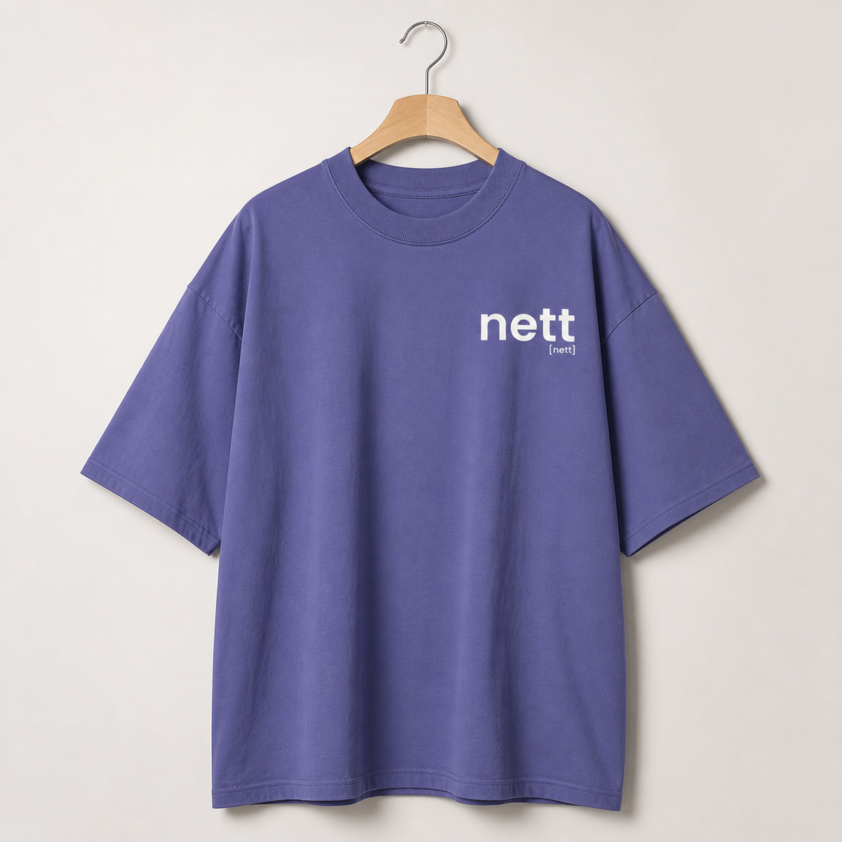 Blaues Oversized T-Shirt nett von JoisPulse, flach liegend fotografiert