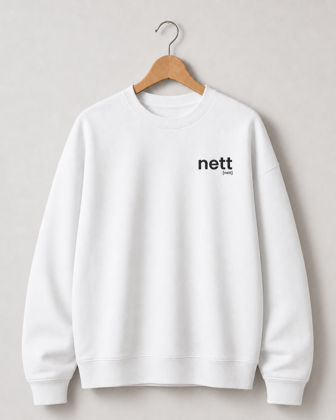 Weißes Oversized Sweatshirt nett von JoisPulse, flach liegend fotografiert