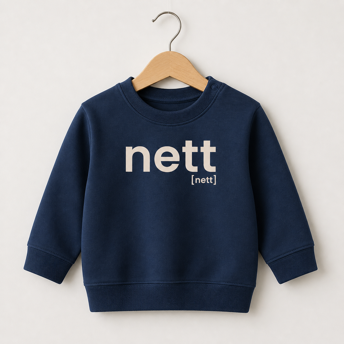 Dunkelblaues Baby Sweatshirt nett von JoisPulse, flach liegend fotografiert