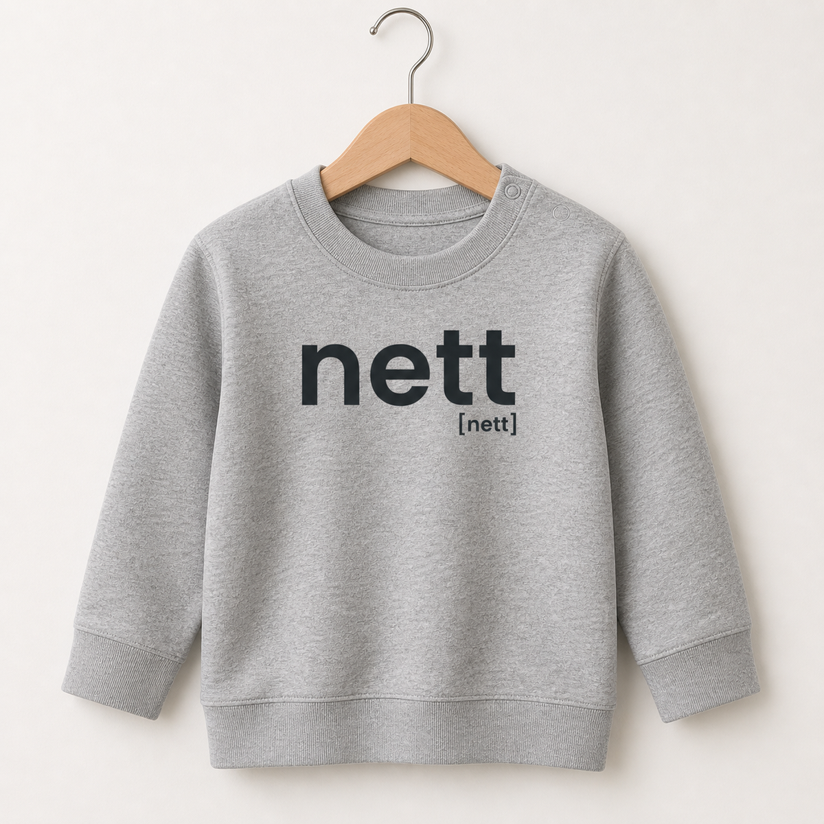 Graues Baby Sweatshirt nett von JoisPulse, flach liegend fotografiert