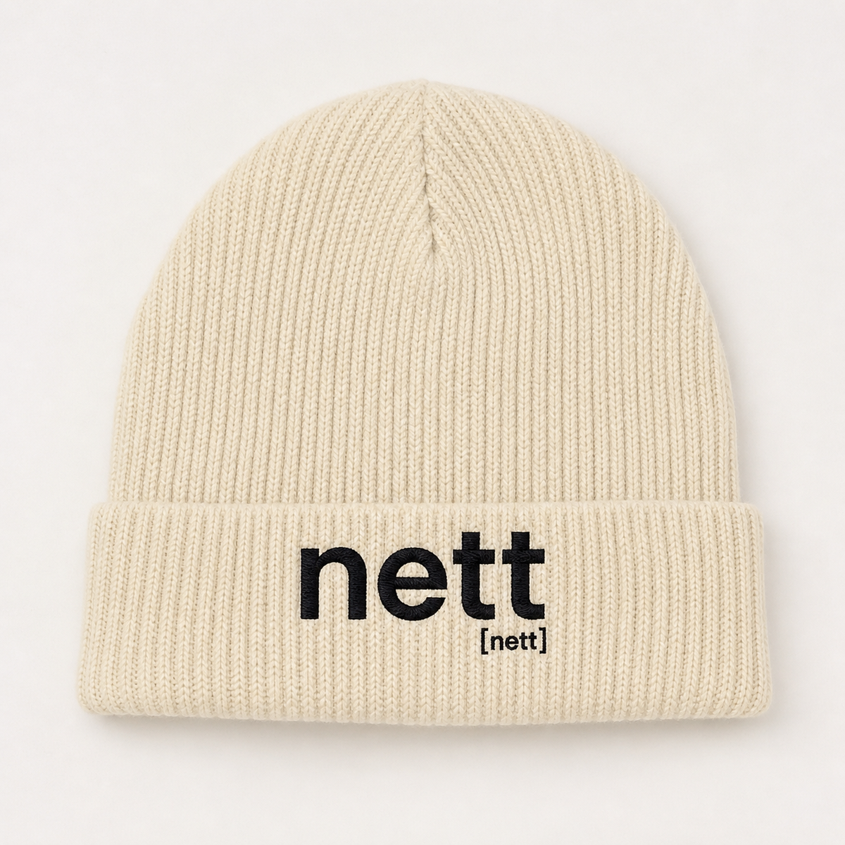 Weiße Fisherman Beanie nett von JoisPulse mit gesticktem Statement