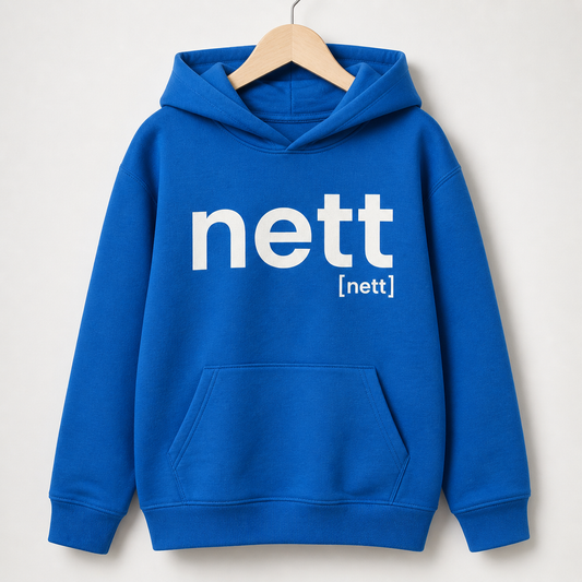 Blauer Kinder Hoodie nett von JoisPulse, flach liegend fotografiert