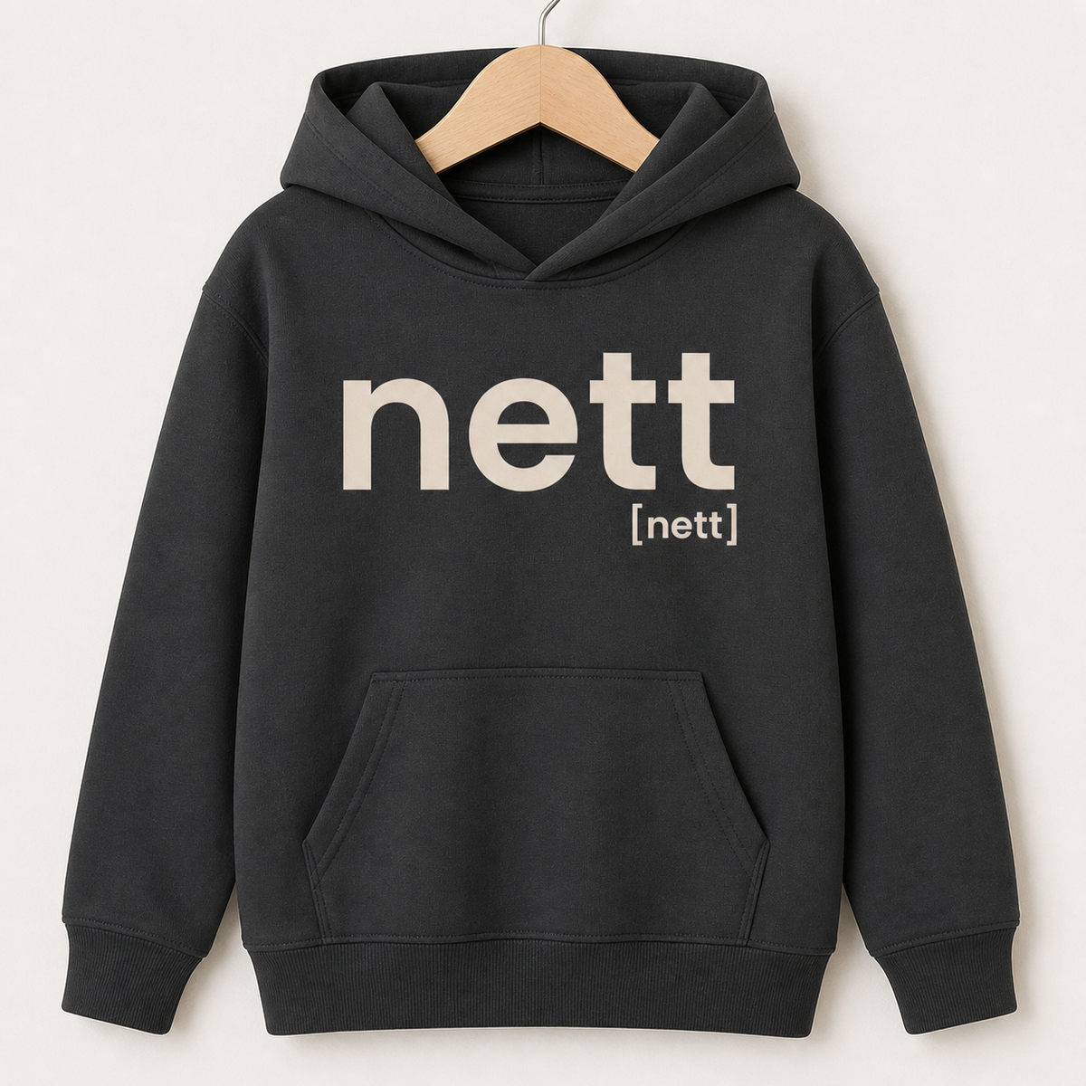 Schwarzer Kinder Hoodie nett von JoisPulse, flach liegend fotografiert